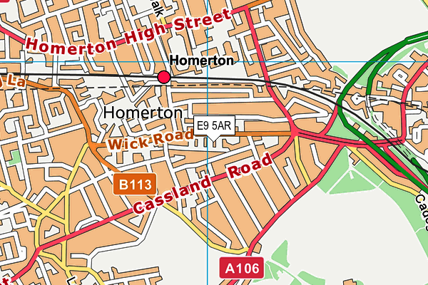 E9 5AR map - OS VectorMap District (Ordnance Survey)