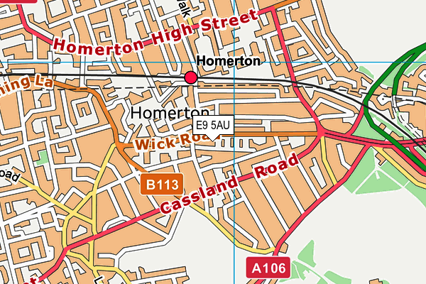 E9 5AU map - OS VectorMap District (Ordnance Survey)