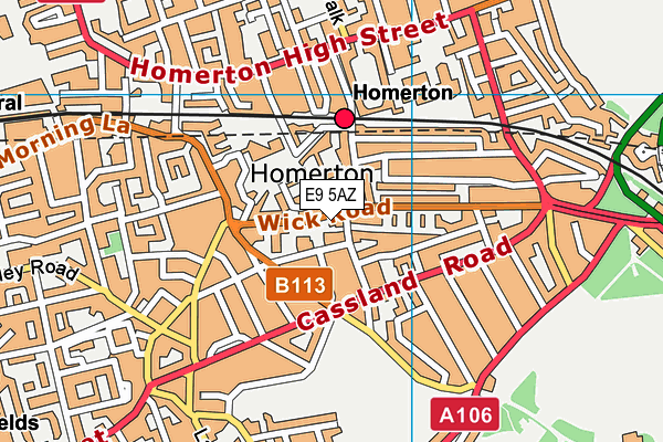 E9 5AZ map - OS VectorMap District (Ordnance Survey)