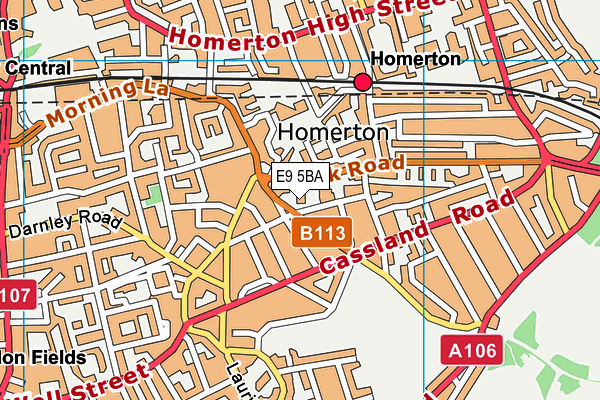 E9 5BA map - OS VectorMap District (Ordnance Survey)