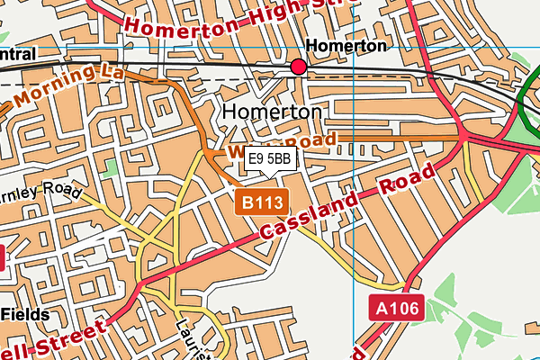 E9 5BB map - OS VectorMap District (Ordnance Survey)