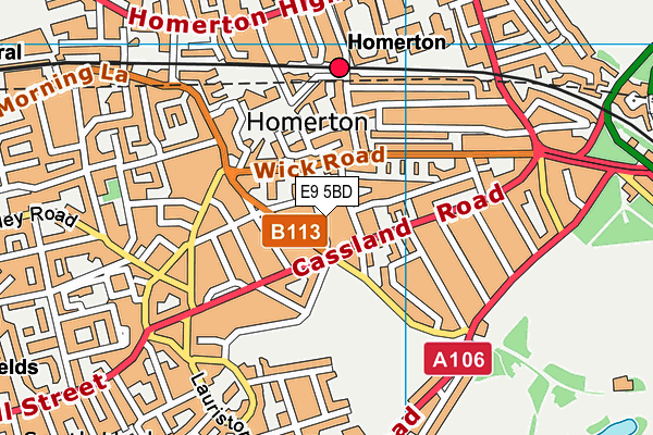 E9 5BD map - OS VectorMap District (Ordnance Survey)