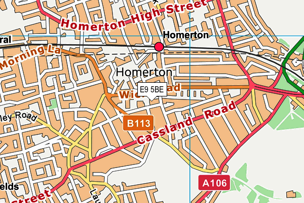 E9 5BE map - OS VectorMap District (Ordnance Survey)