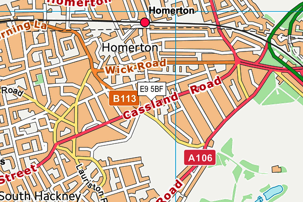 E9 5BF map - OS VectorMap District (Ordnance Survey)