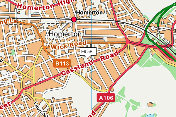 E9 5BL map - OS VectorMap District (Ordnance Survey)