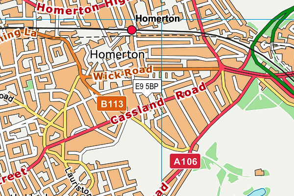 E9 5BP map - OS VectorMap District (Ordnance Survey)