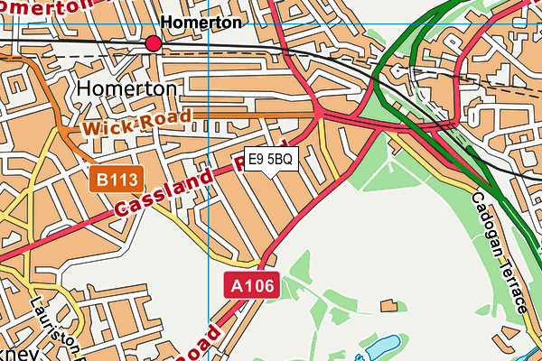 E9 5BQ map - OS VectorMap District (Ordnance Survey)