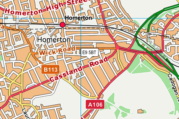 E9 5BT map - OS VectorMap District (Ordnance Survey)