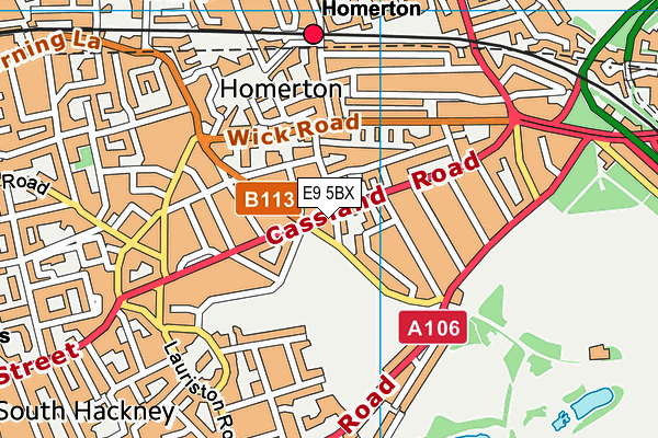 E9 5BX map - OS VectorMap District (Ordnance Survey)