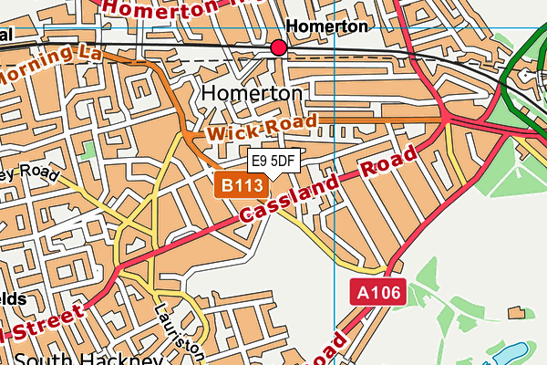 E9 5DF map - OS VectorMap District (Ordnance Survey)