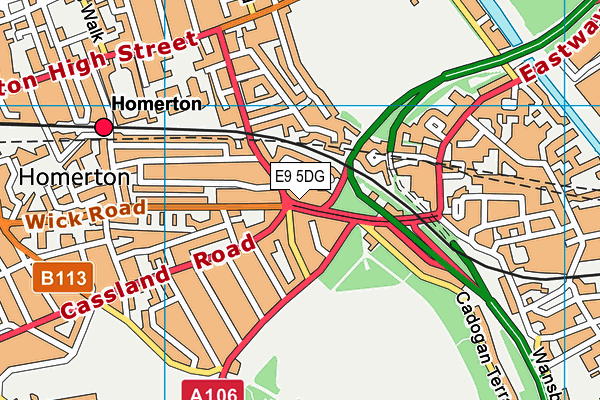 E9 5DG map - OS VectorMap District (Ordnance Survey)