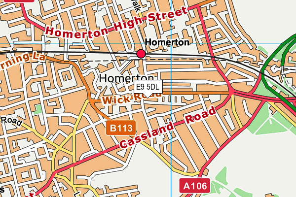 E9 5DL map - OS VectorMap District (Ordnance Survey)