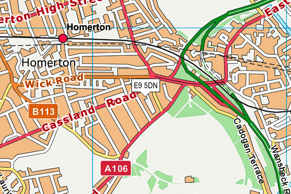 E9 5DN map - OS VectorMap District (Ordnance Survey)