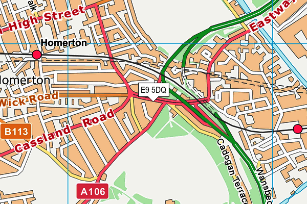 E9 5DQ map - OS VectorMap District (Ordnance Survey)