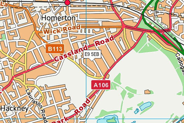 E9 5EB map - OS VectorMap District (Ordnance Survey)