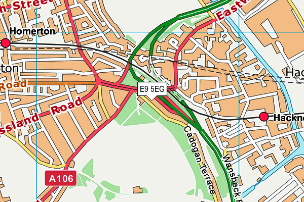 E9 5EG map - OS VectorMap District (Ordnance Survey)