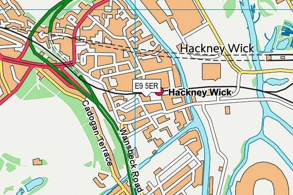 E9 5ER map - OS VectorMap District (Ordnance Survey)