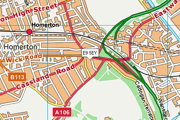 E9 5EY map - OS VectorMap District (Ordnance Survey)