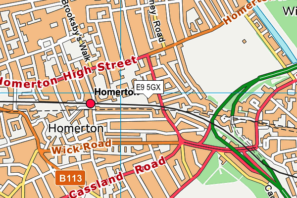 E9 5GX map - OS VectorMap District (Ordnance Survey)