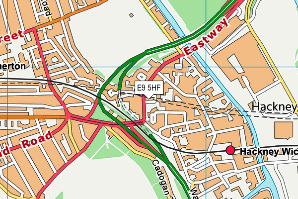 E9 5HF map - OS VectorMap District (Ordnance Survey)