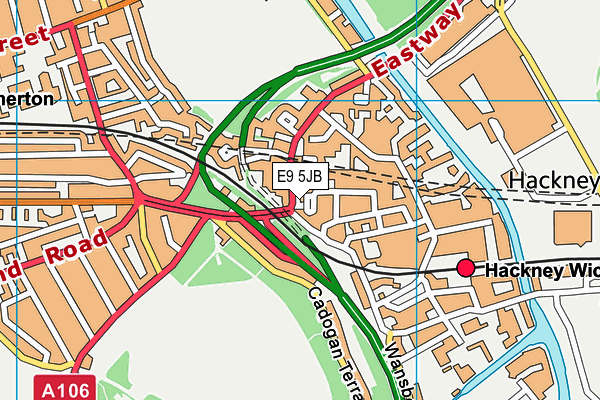 E9 5JB map - OS VectorMap District (Ordnance Survey)