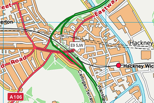 E9 5JW map - OS VectorMap District (Ordnance Survey)