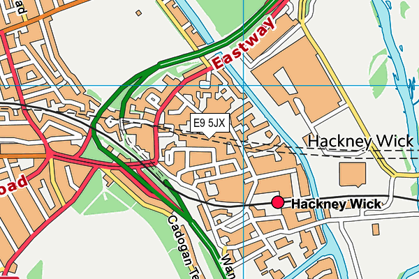 E9 5JX map - OS VectorMap District (Ordnance Survey)