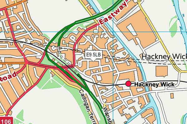 E9 5LB map - OS VectorMap District (Ordnance Survey)