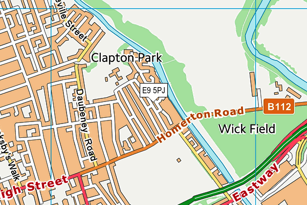 E9 5PJ map - OS VectorMap District (Ordnance Survey)