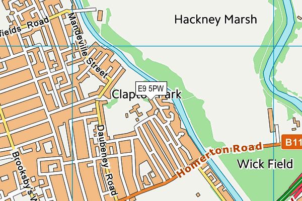 E9 5PW map - OS VectorMap District (Ordnance Survey)