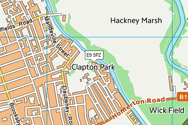 E9 5PZ map - OS VectorMap District (Ordnance Survey)