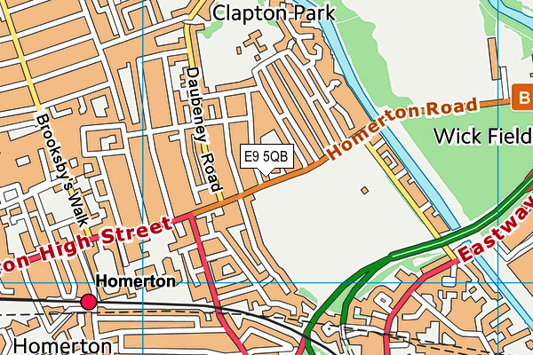 E9 5QB map - OS VectorMap District (Ordnance Survey)