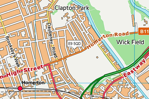 E9 5QD map - OS VectorMap District (Ordnance Survey)