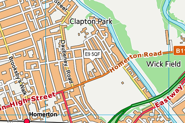 E9 5QF map - OS VectorMap District (Ordnance Survey)