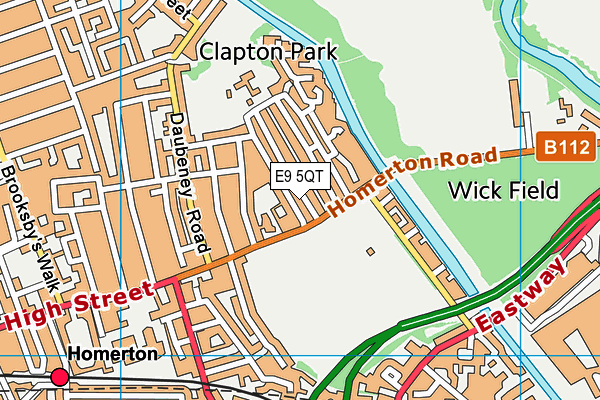 E9 5QT map - OS VectorMap District (Ordnance Survey)