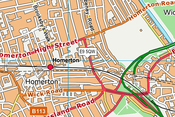 E9 5QW map - OS VectorMap District (Ordnance Survey)