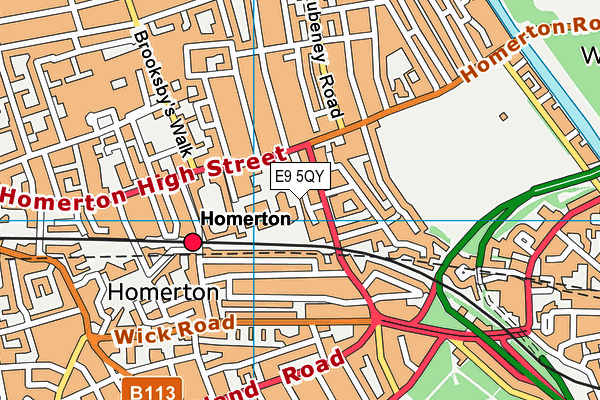 E9 5QY map - OS VectorMap District (Ordnance Survey)