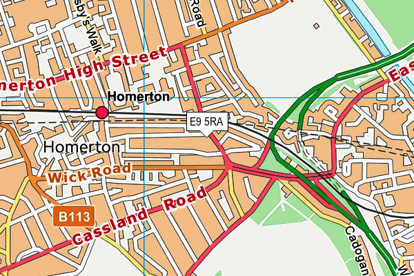 E9 5RA map - OS VectorMap District (Ordnance Survey)