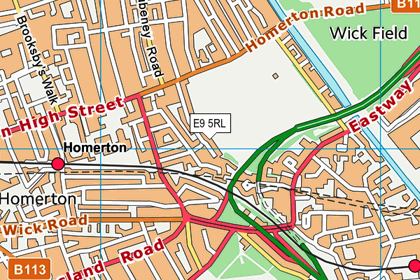 E9 5RL map - OS VectorMap District (Ordnance Survey)