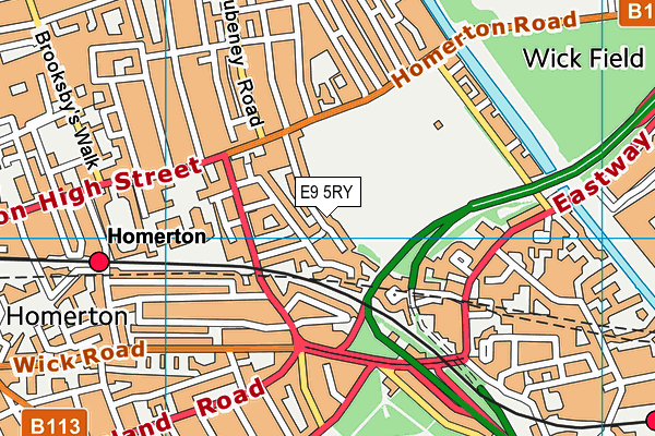 E9 5RY map - OS VectorMap District (Ordnance Survey)