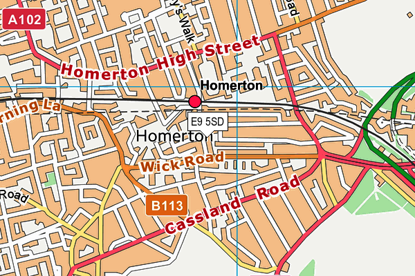 E9 5SD map - OS VectorMap District (Ordnance Survey)