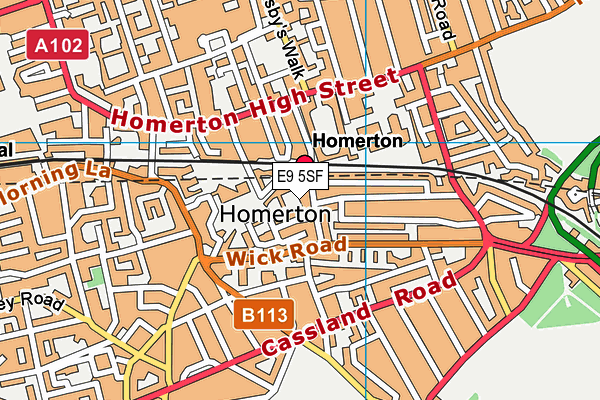 E9 5SF map - OS VectorMap District (Ordnance Survey)