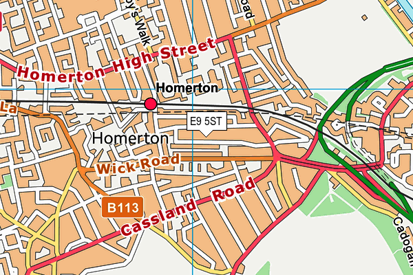 E9 5ST map - OS VectorMap District (Ordnance Survey)