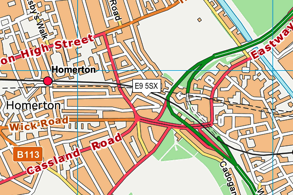 E9 5SX map - OS VectorMap District (Ordnance Survey)