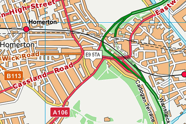 E9 5TA map - OS VectorMap District (Ordnance Survey)