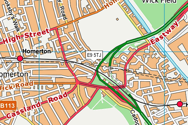 E9 5TJ map - OS VectorMap District (Ordnance Survey)