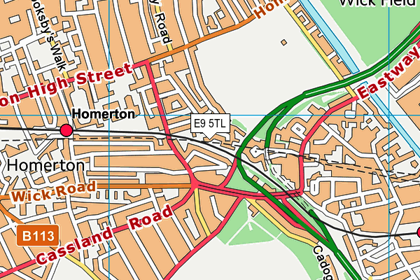 E9 5TL map - OS VectorMap District (Ordnance Survey)