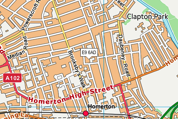 E9 6AD map - OS VectorMap District (Ordnance Survey)