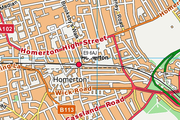 E9 6AJ map - OS VectorMap District (Ordnance Survey)