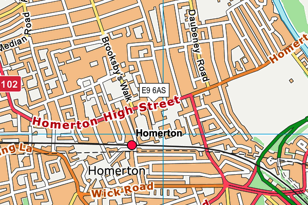 E9 6AS map - OS VectorMap District (Ordnance Survey)